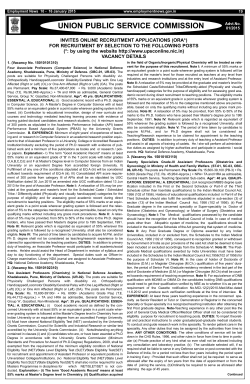 Advt. No. 01 / 2015