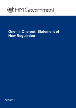 One-in, one-out: statement of new regulation