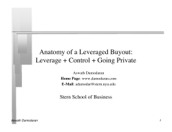 Anatomy of a Leveraged Buyout: Leverage + Control + Going Private