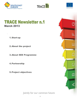 1. Start-up 2. About the project 3. About SEE Programme 4