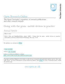 Open Research Online Going with the grain: mobile devices in
