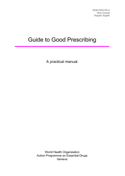 Guide to Good Prescribing - World Health Organization
