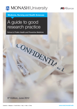A guide to good research practice - Faculty of Medicine, Nursing and