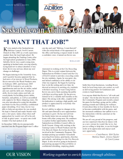 “I WANT THAT JOB!” n - The Saskatchewan Abilities Council