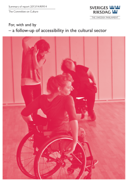 – a follow-up of accessibility in the cultural sector
