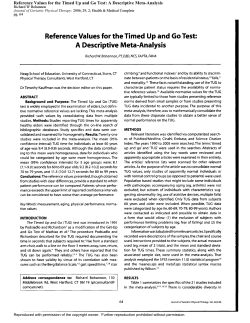 Reference Values for the Timed Up and Go Test: A Descriptive Meta