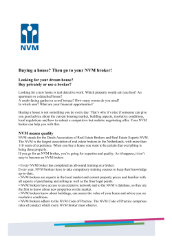Buying a house? Then go to your NVM broker!