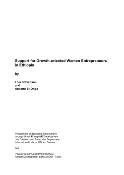 Support for Growth-oriented Women Entrepreneurs in Ethiopia, ‎pdf
