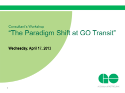 “The Paradigm Shift at GO Transit”