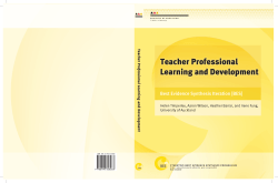 Teacher Professional Learning and Development Best