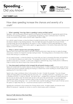 Speeding fact sheet 4 - How does speeding increase the severity of