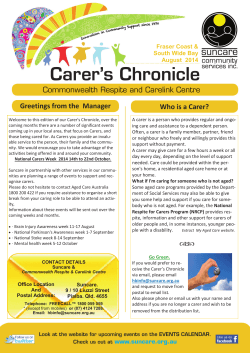 GO Who is a Carer? - Suncare Community Services