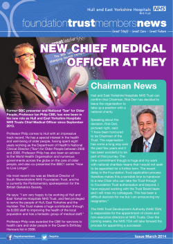 NEW CHIEF MEDICAL OFFICER AT HEY