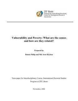 Vulnerability and poverty: What are the causes and how are they
