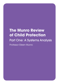 Munro review of child protection: part 1