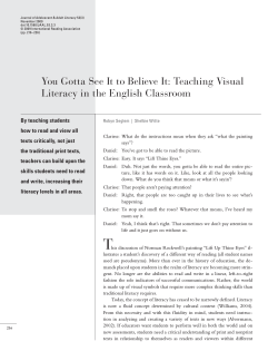 You Gotta See It to Believe It: Teaching Visual Literacy in the English