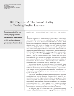 Did They Get It? The Role of Fidelity in Teaching English