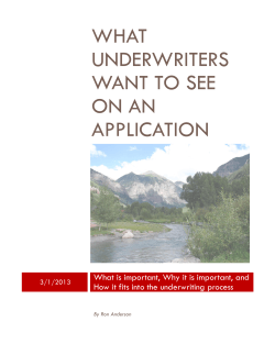 What underwriters want to see on an application