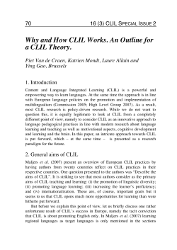 Why and How CLIL Works. An Outline for a CLIL Theory.