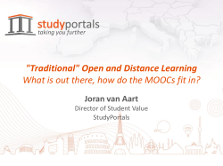 "Traditional" Open and Distance Learning What is out there