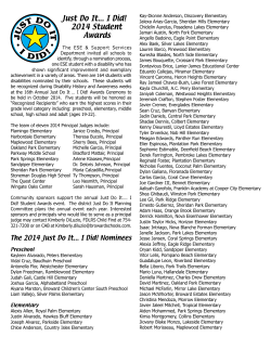 Just Do It... I Did! 2014 Student Awards