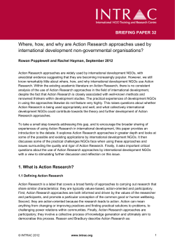 Where, how and why are Action Research approaches used