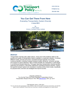 You Can Get There From Here - Victoria Transport Policy Institute