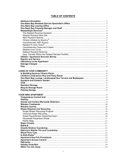 One Back Bay Resident Reference Guide