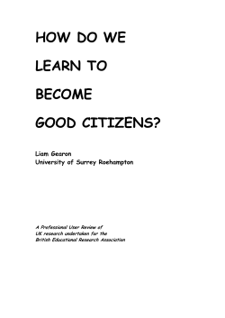 HOW DO WE LEARN TO BECOME GOOD CITIZENS?