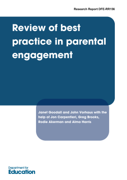 Review of best practice in parental engagement