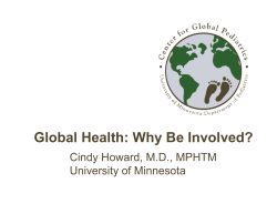 Global Health: Why Be Involved?