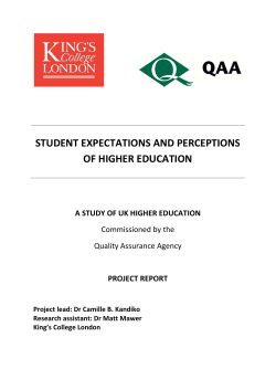 student expectations and perceptions of higher education