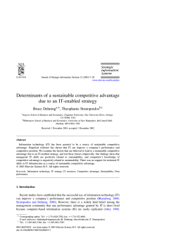 Determinants of a sustainable competitive advantage due to an IT