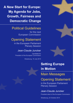 Political Guidelines - European Commission