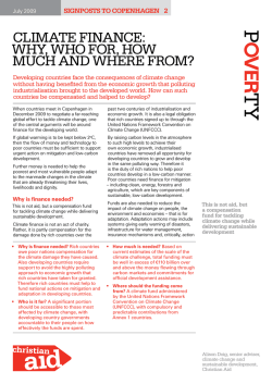 Climate finanCe: why, who for, how muCh and where