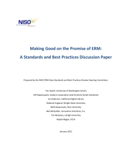 Making Good on the Promise of ERM: A Standards and Best