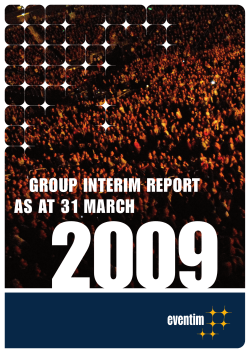 GROUP INTERIM REPORT AS AT 31 MARCH