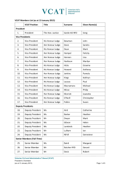 VCAT tribunal members (as at 13 January 2015) (PDF 394KB) (8