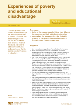 Experiences of poverty and educational disadvantage