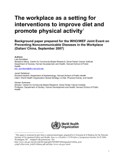 The workplace as a setting for interventions to improve diet and