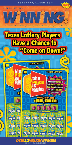 Texas Lottery Players Have a Chance to “Come on Down!” Texas