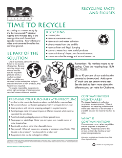 Time to recycle - the Oklahoma Department of Environmental Quality