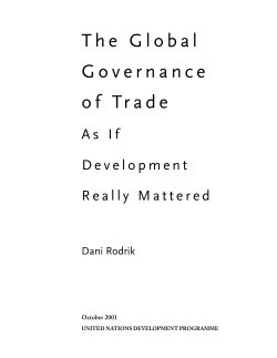 The Global Governance of Trade