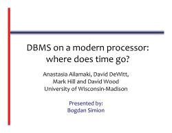 DBMS on a modern processor: where does time go?