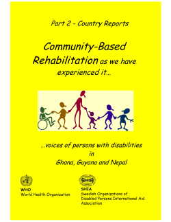 Community-Based Rehabilitation as we have