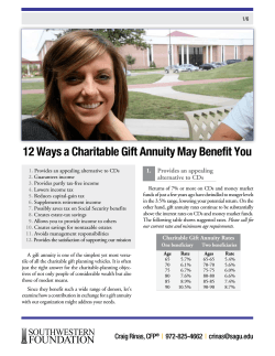 12 Ways a Charitable Gift Annuity May Benefit You