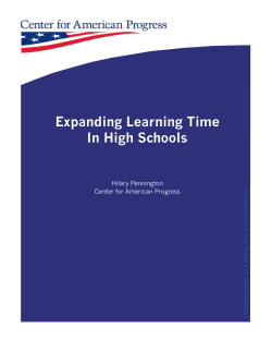 Expanding Learning Time In High Schools
