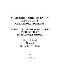 some obituaries of early kay county oklahoma pioneers