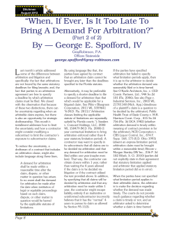 “When, If Ever, Is It Too Late To Bring A Demand For Arbitration?” By
