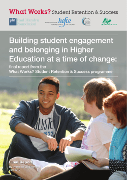 Building student engagement and belonging in Higher Education at
